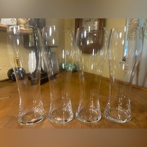Spiegelau 9.5"-tall Crystal Pilsner Beer Glasses Set of 4 Made in Germany